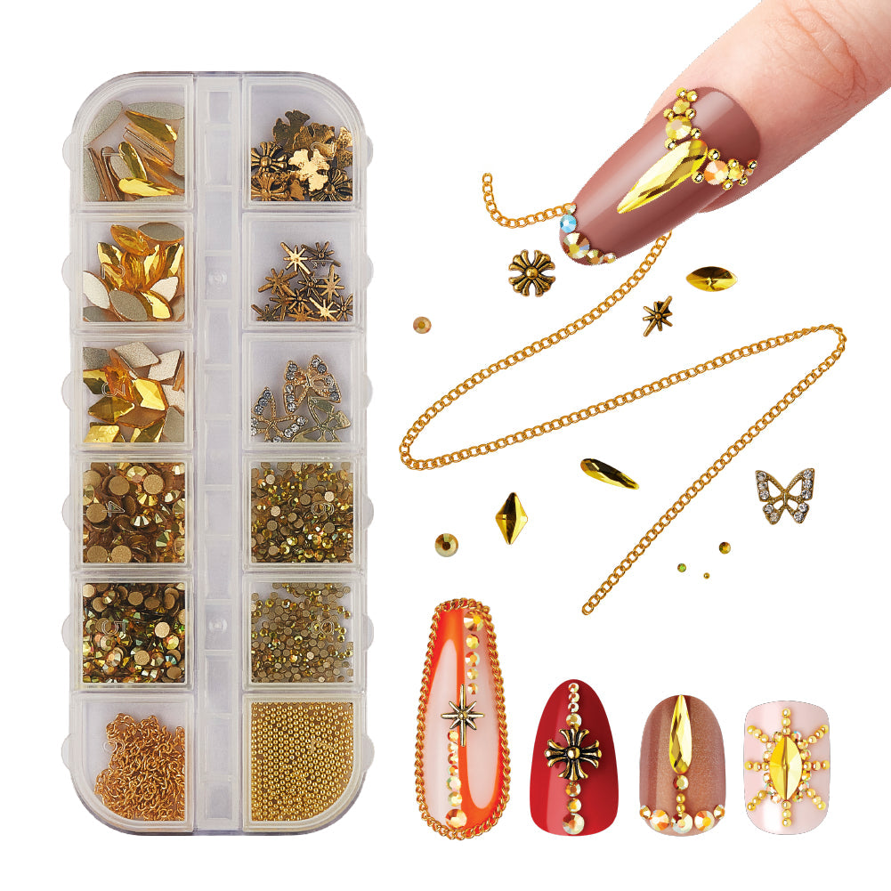 KISS Nail Art Charms Kit – 3D Nail Decorations & Charms for Gel, Acrylic & Press-On Nails official pack