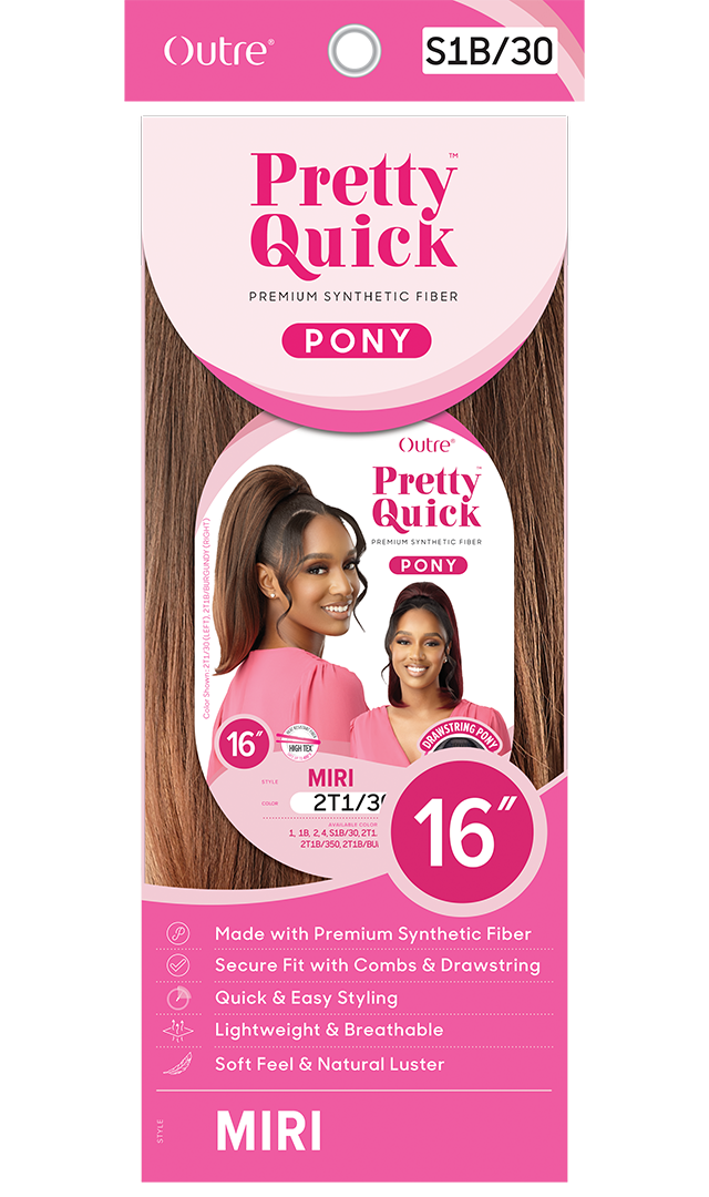 Outre Pretty Quick Drawstring Ponytail 16"- MIRI — official pack photo (PKG_PQDPMIR_PRETTY-QUICK_DRAWSTRING-PONY_MIRI.png) from outre.com
