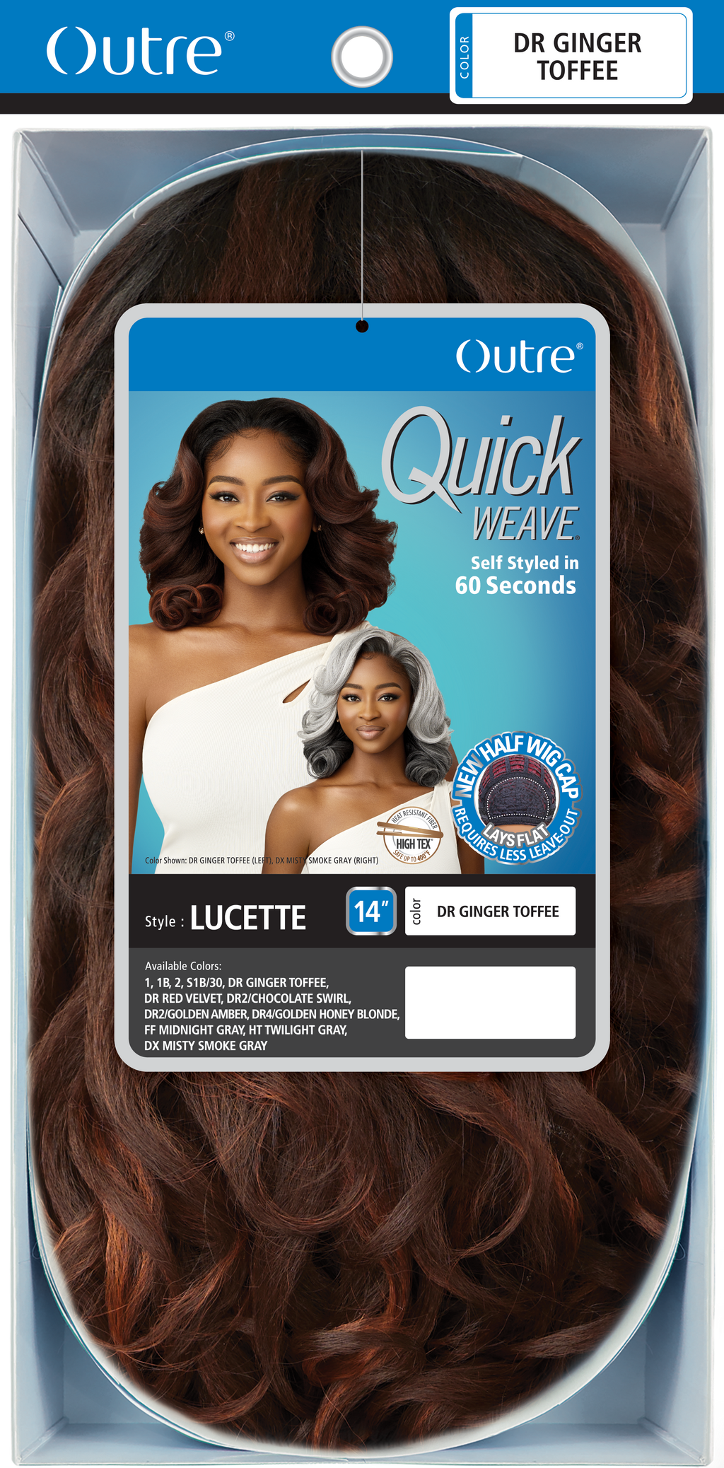 Outre Quick Weave - Lucette (S1B/30) — official pack photo (PKG_QW_QUICK-WEAVE_Lucette.png) from outre.com