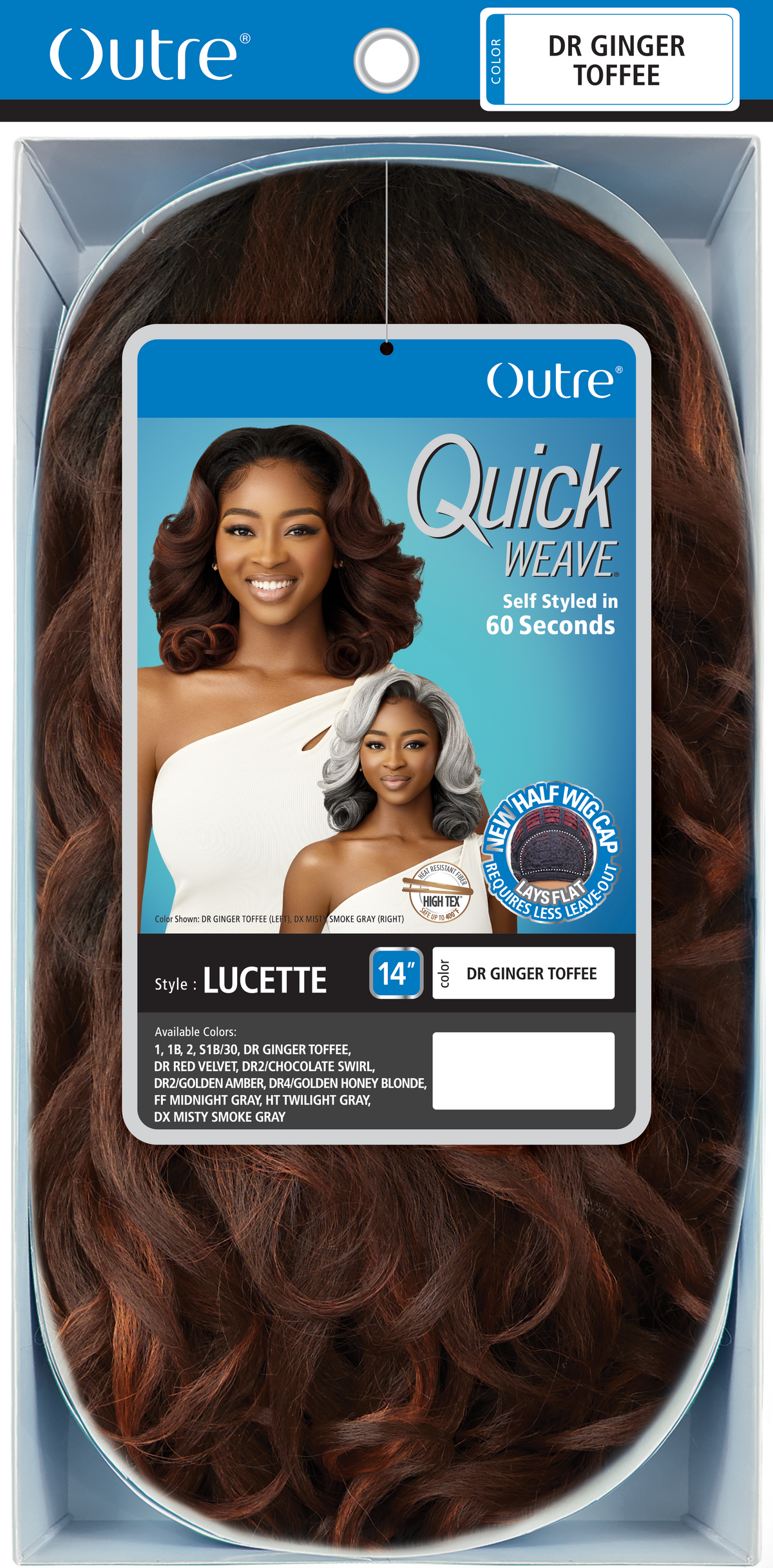 Outre Quick Weave - Lucette (S1B/30) — official pack photo (PKG_QW_QUICK-WEAVE_Lucette.png) from outre.com