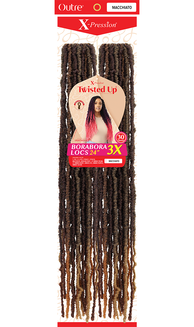Braids and Wigs Outre X-pression Twisted Up Crochet 3x Borabora Locs 24" — official pack photo (PKG_Twisted-Up_Borabora-24.png) from archive.outre.com