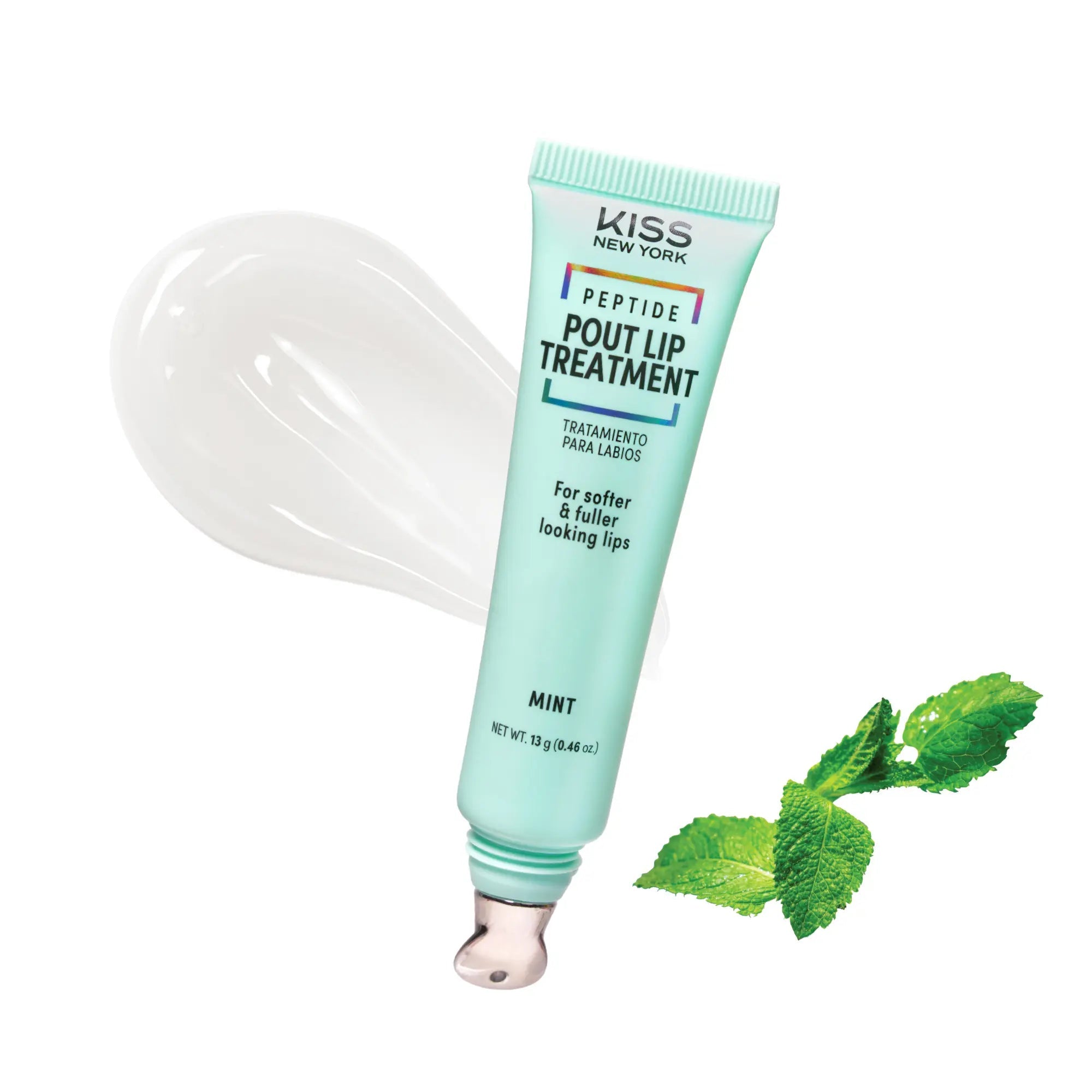 KISS NEW YORK Peptide Pout Lip Treatment – Hydrating Gloss with Cooling Metal Tip official pack