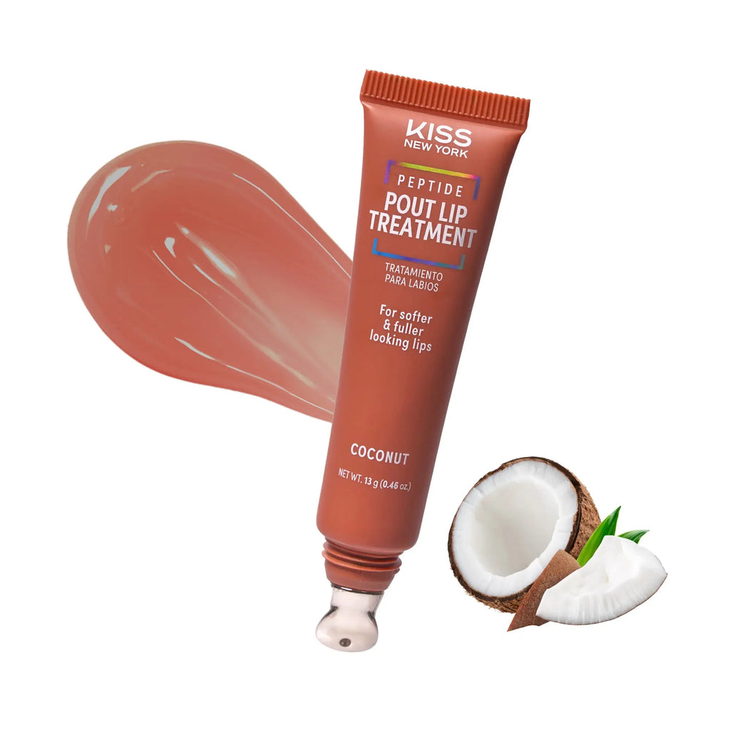 KISS NEW YORK Peptide Pout Lip Treatment – Hydrating Gloss with Cooling Metal Tip official pack