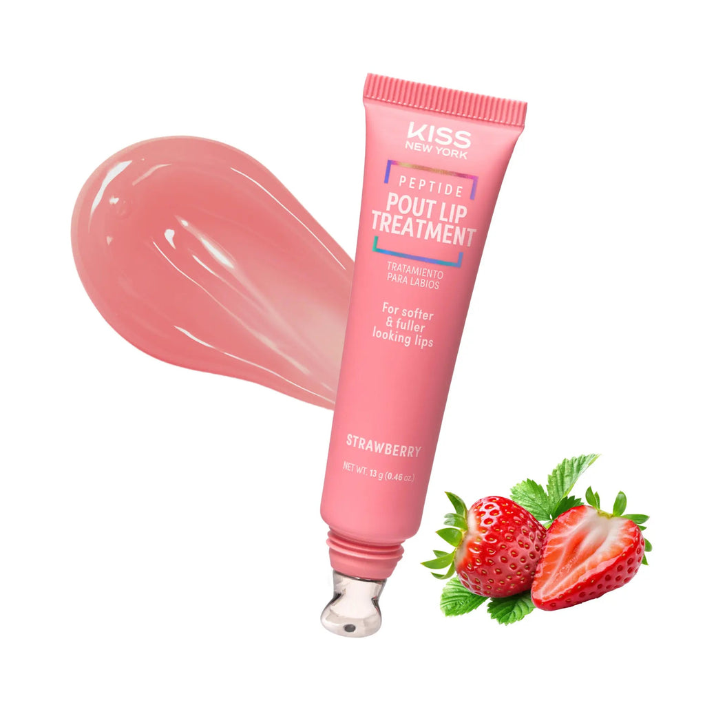 KISS NEW YORK Peptide Pout Lip Treatment – Hydrating Gloss with Cooling Metal Tip official pack