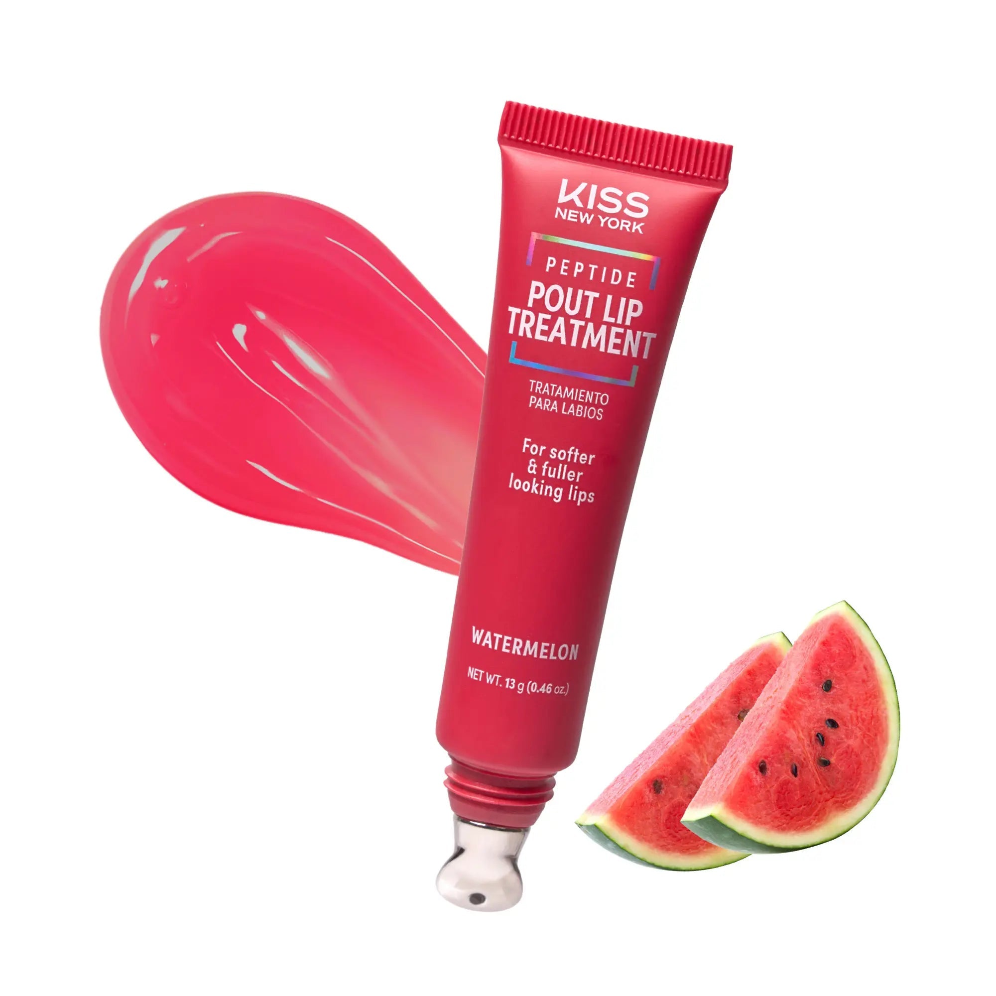 KISS NEW YORK Peptide Pout Lip Treatment – Hydrating Gloss with Cooling Metal Tip official pack