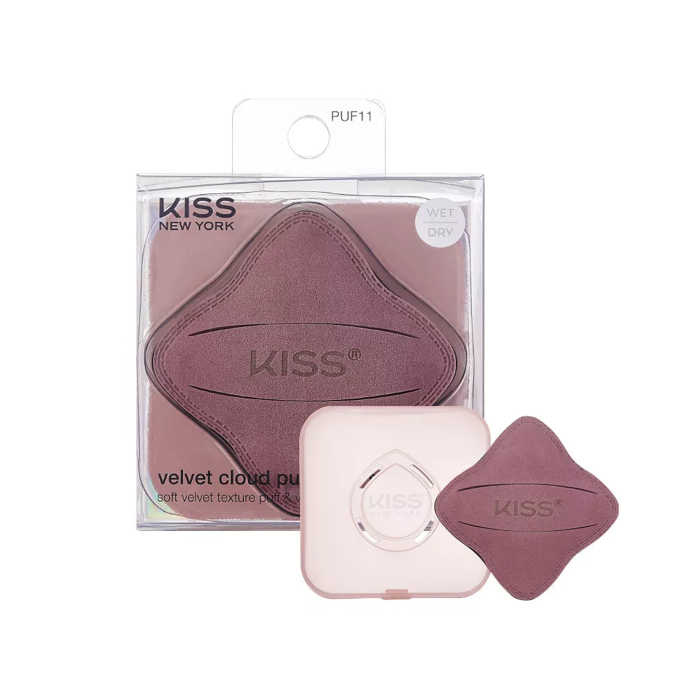 Kiss New York Velvet Cloud Latex Free Wet or Dry Reusable Makeup Sponge Puff For Liquids & Powders official pack