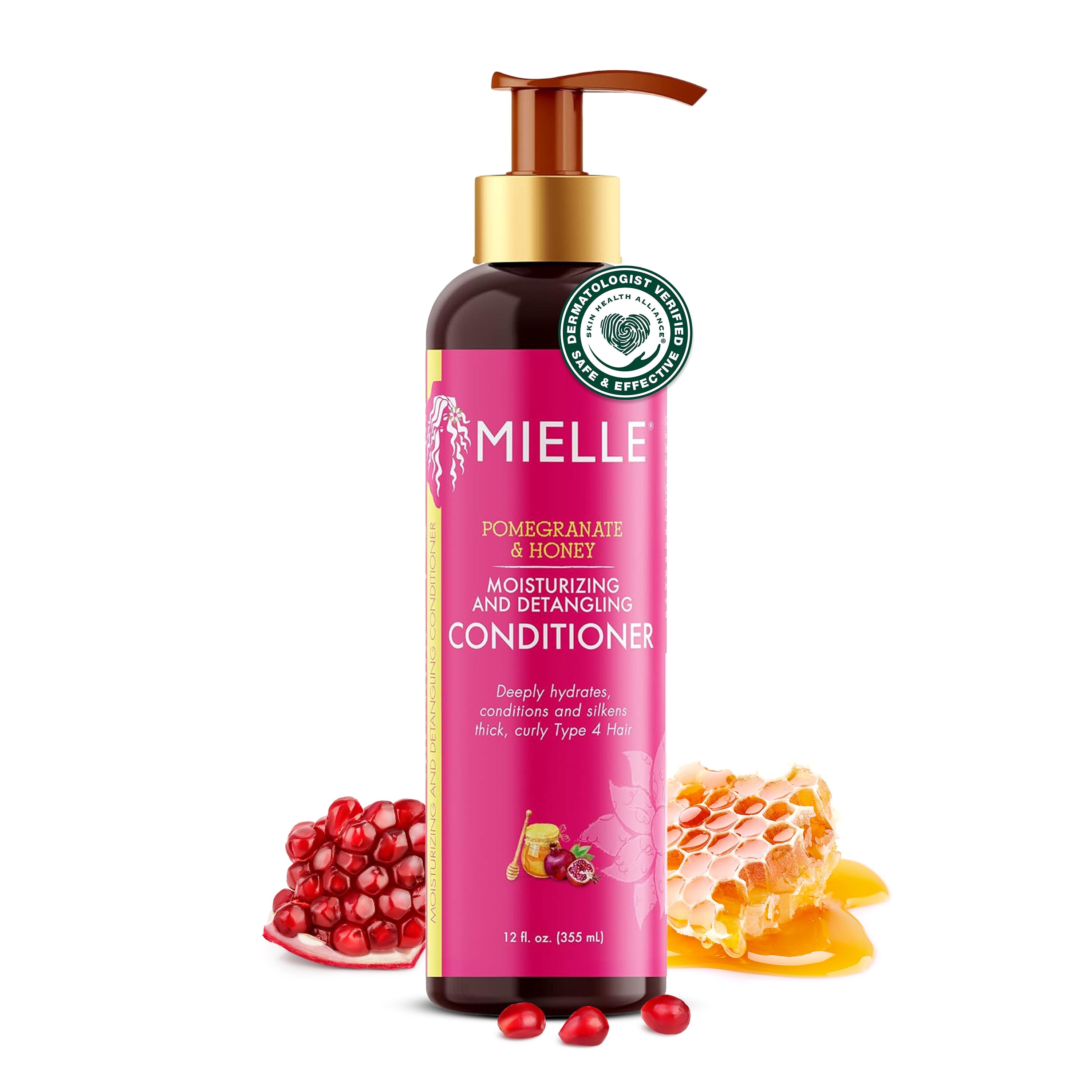 Mielle Organics Pomegranate & Honey Conditioner 12.0 oz — official pack photo 80897001 (Packshot_12oz.jpg) from mielleorganics.com