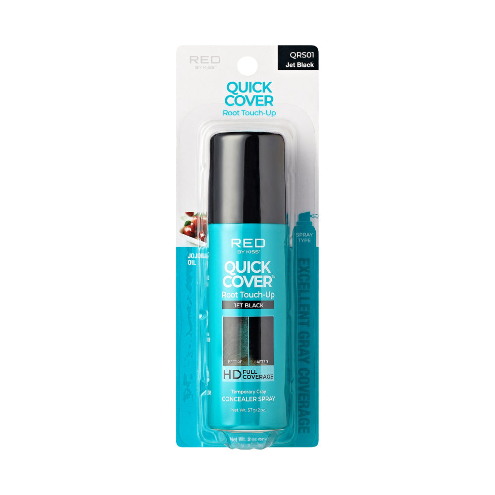 RED by KISS Quick Cover Root Touch Up Spray - Jet Black official pack