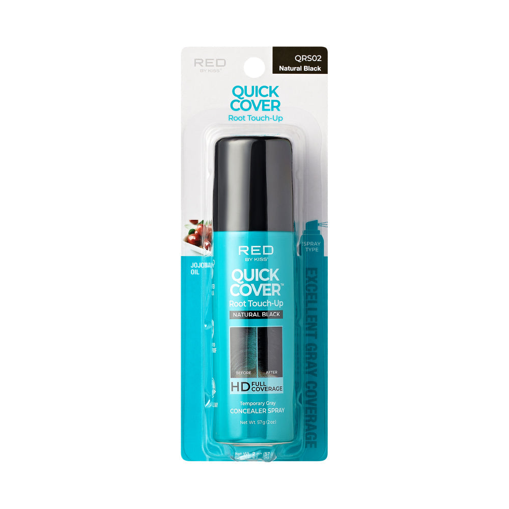 RED by KISS Quick Cover Root Touch Up Spray - Natural Black official pack