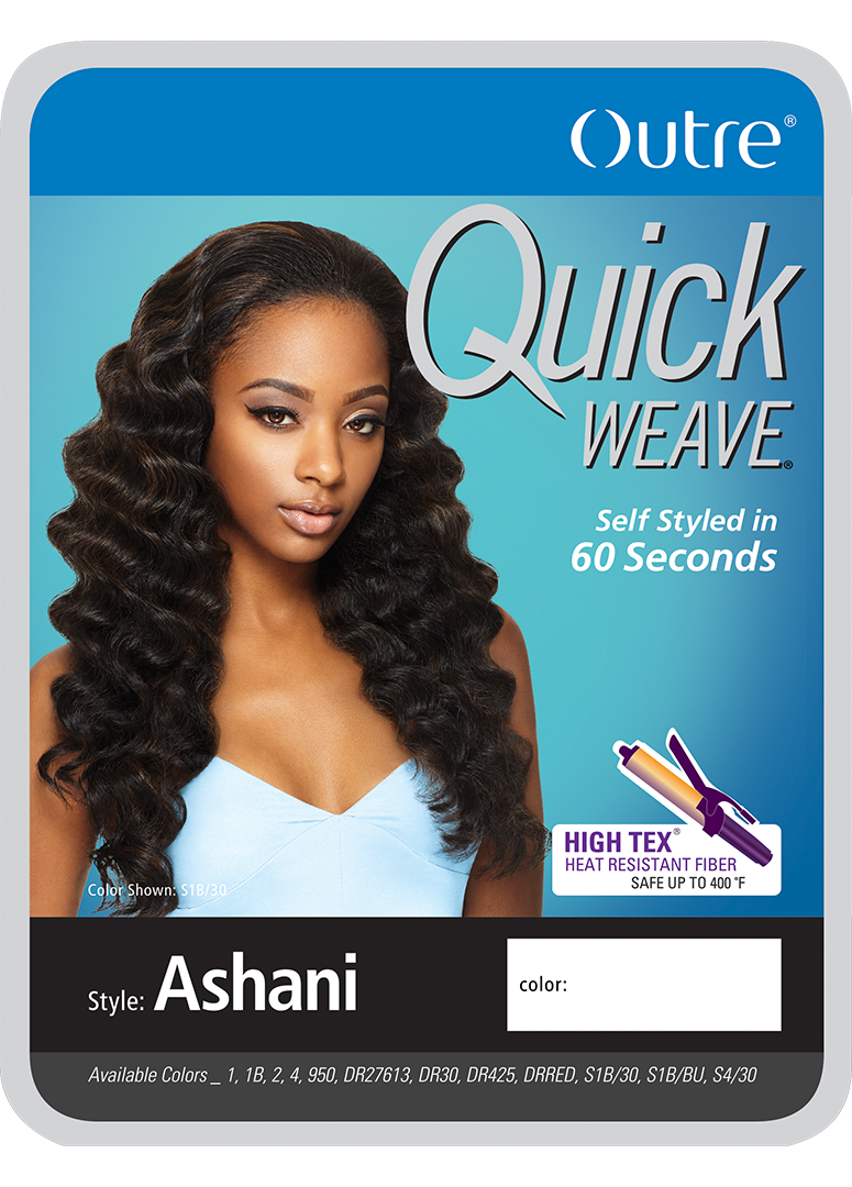 OUTRE Synthetic Hair Half Wig Quick Weave Ashani (S1B/30) — official pack photo (QSASN-5.png) from outre.com