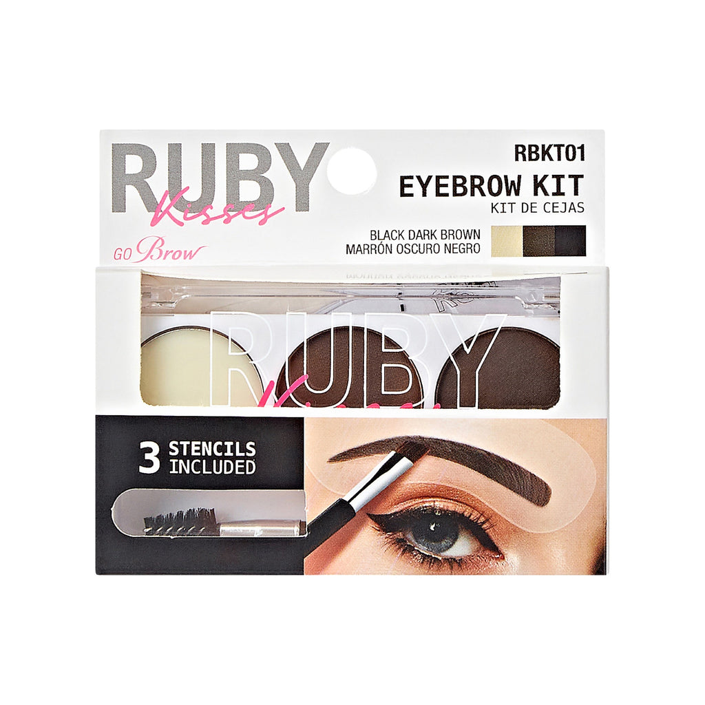 Ruby Kisses Go Brow Eyebrow Kit - Black Dark Brown official pack