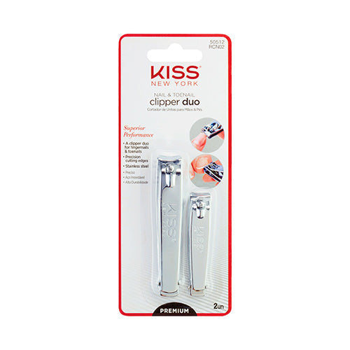 Kiss New York Premium Precision Clipper Duo - KNY Nail and Toenail Clipper Duo official pack