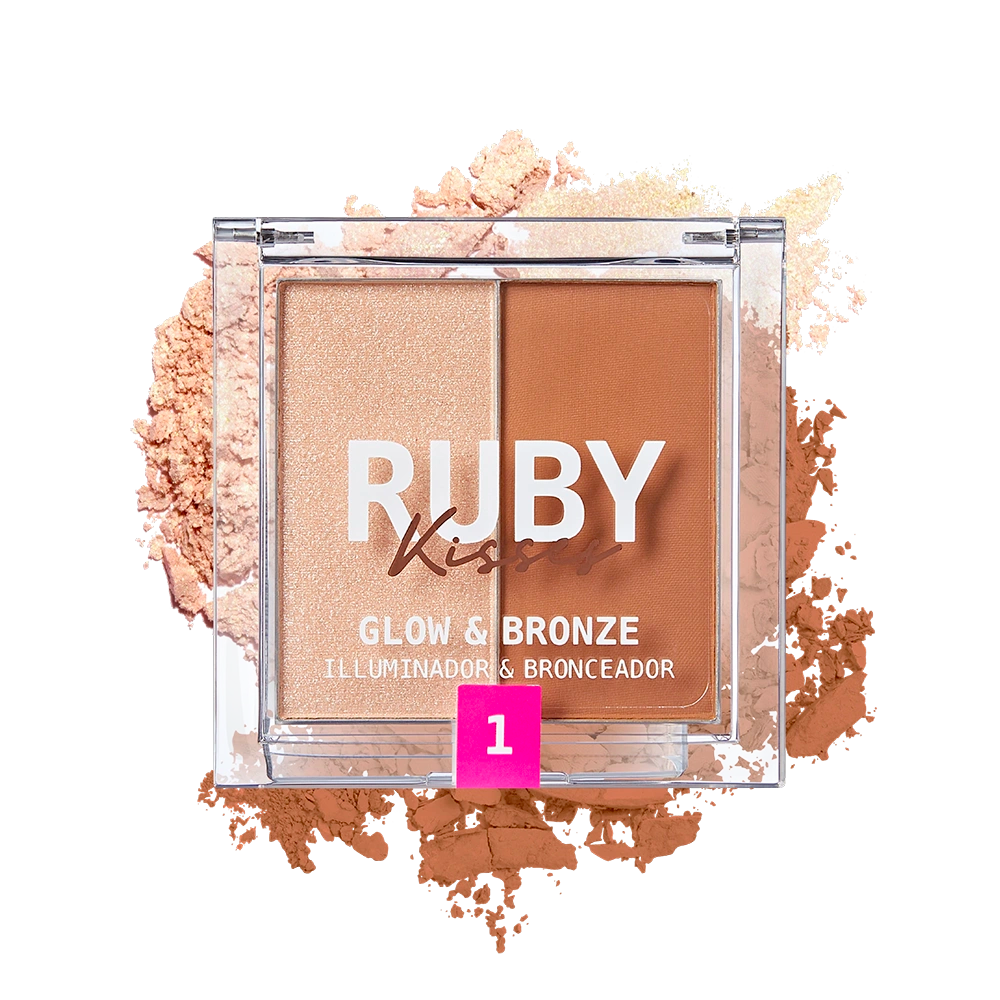 Ruby Kisses Glow & Bronze Highlighter Bronzer Duo official pack