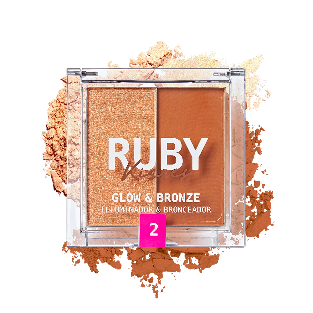 Ruby Kisses Glow & Bronze Highlighter Bronzer Duo official pack