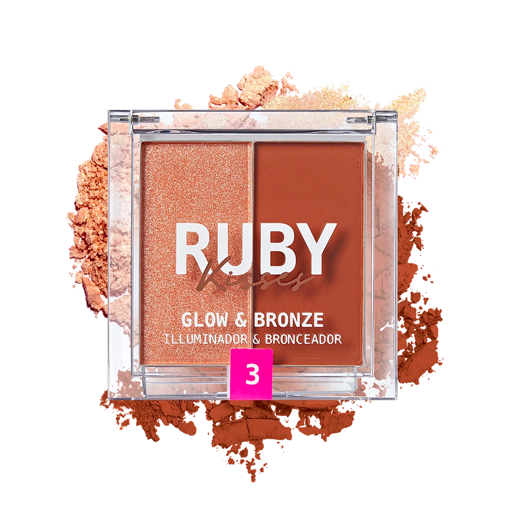 Ruby Kisses Glow & Bronze Highlighter Bronzer Duo official pack