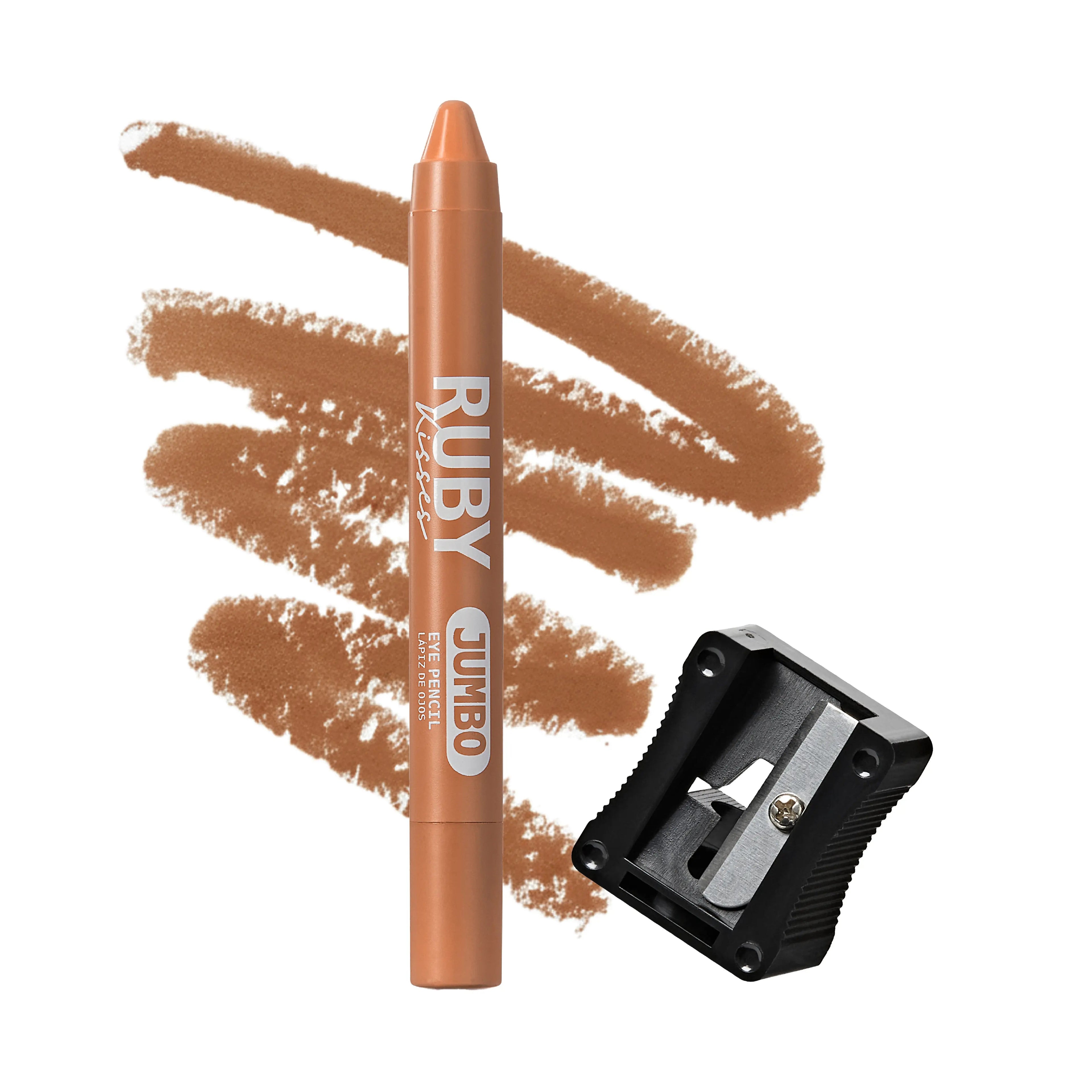 Ruby Kisses Jumbo Eye Pencil with Sharpener – Smooth, Multi-Purpose Eye Makeup Stick - Toffee official pack
