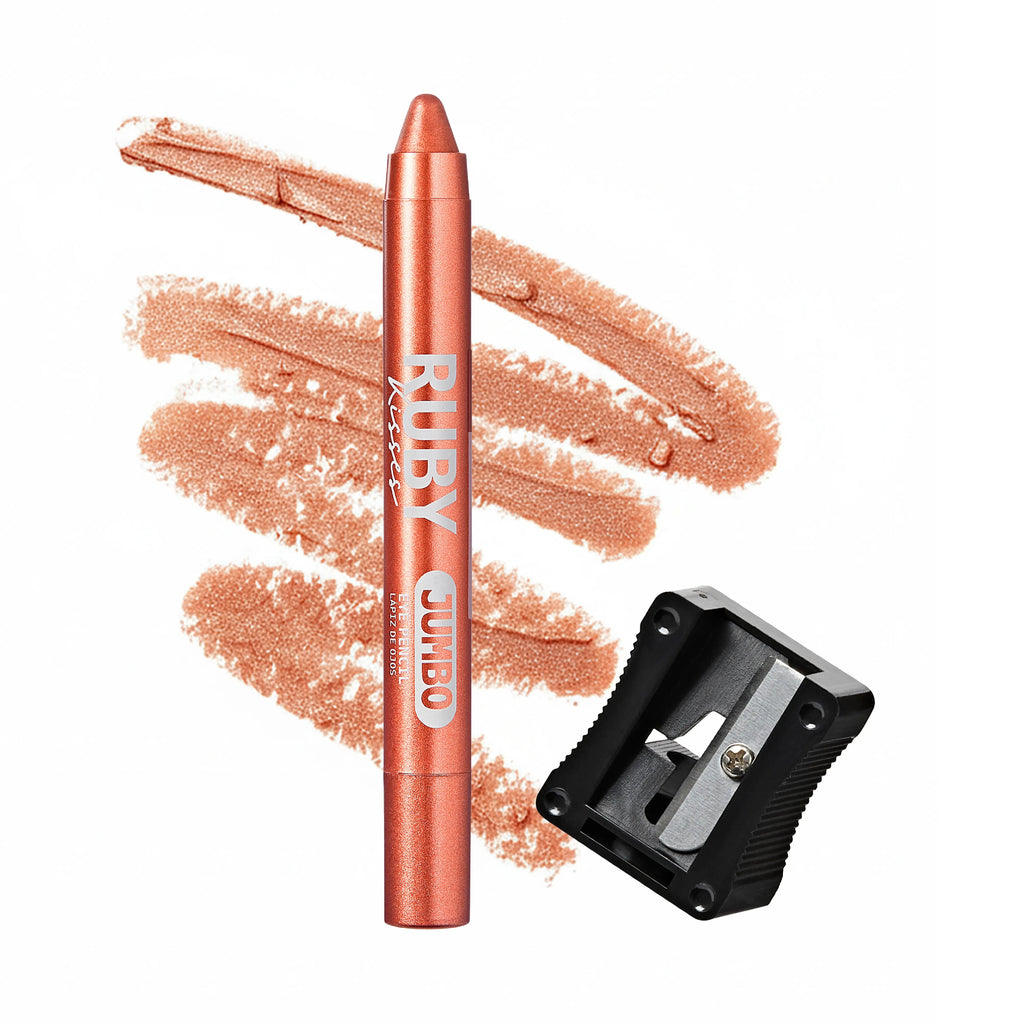 Ruby Kisses Jumbo Eye Pencil with Sharpener – Smooth, Multi-Purpose Eye Makeup Stick - Shimmer Bronze official pack