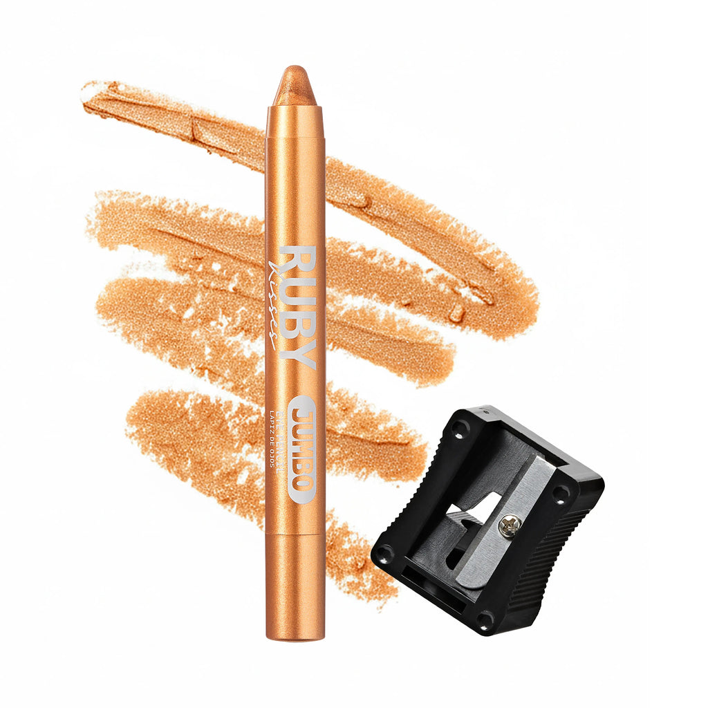 Ruby Kisses Jumbo Eye Pencil with Sharpener – Smooth, Multi-Purpose Eye Makeup Stick - Shimmer Gold official pack