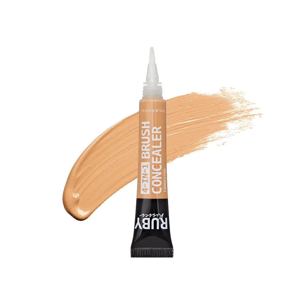 Ruby Kisses 4-In-1 Full Coverage Concealer with Brush Tip - Warm Nude official pack
