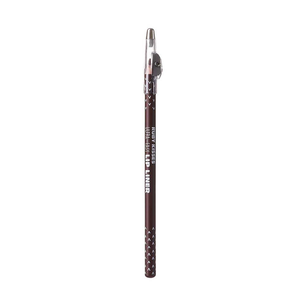 Ruby Kisses Ultra-Easy Wooden Pencil Lip Liner - Dark Brown official pack