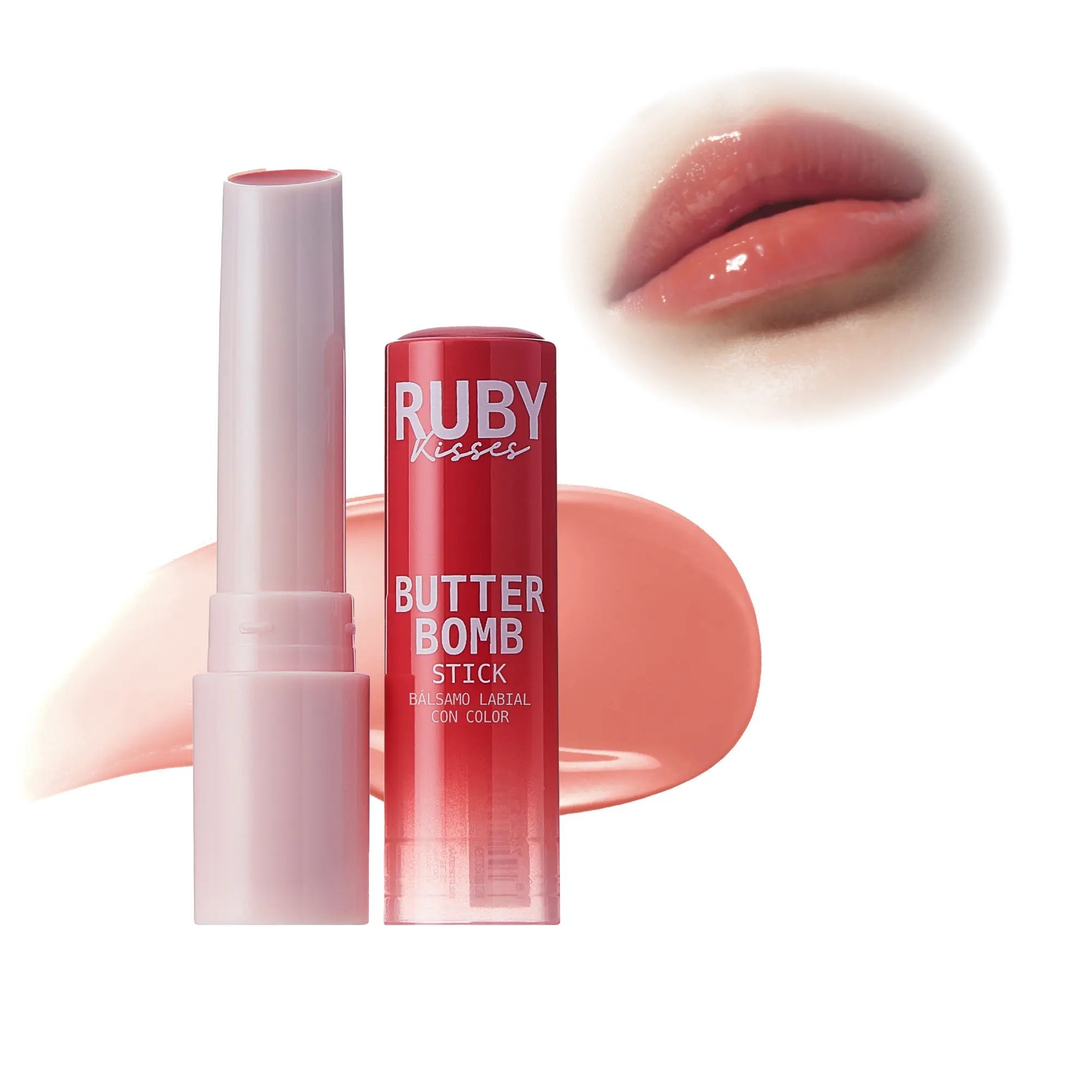Ruby Kisses Butter Bomb Lip Balm – High Shine Tinted Gloss & Hydrating Lipstick With Shea Butter - Birthday Cake official pack