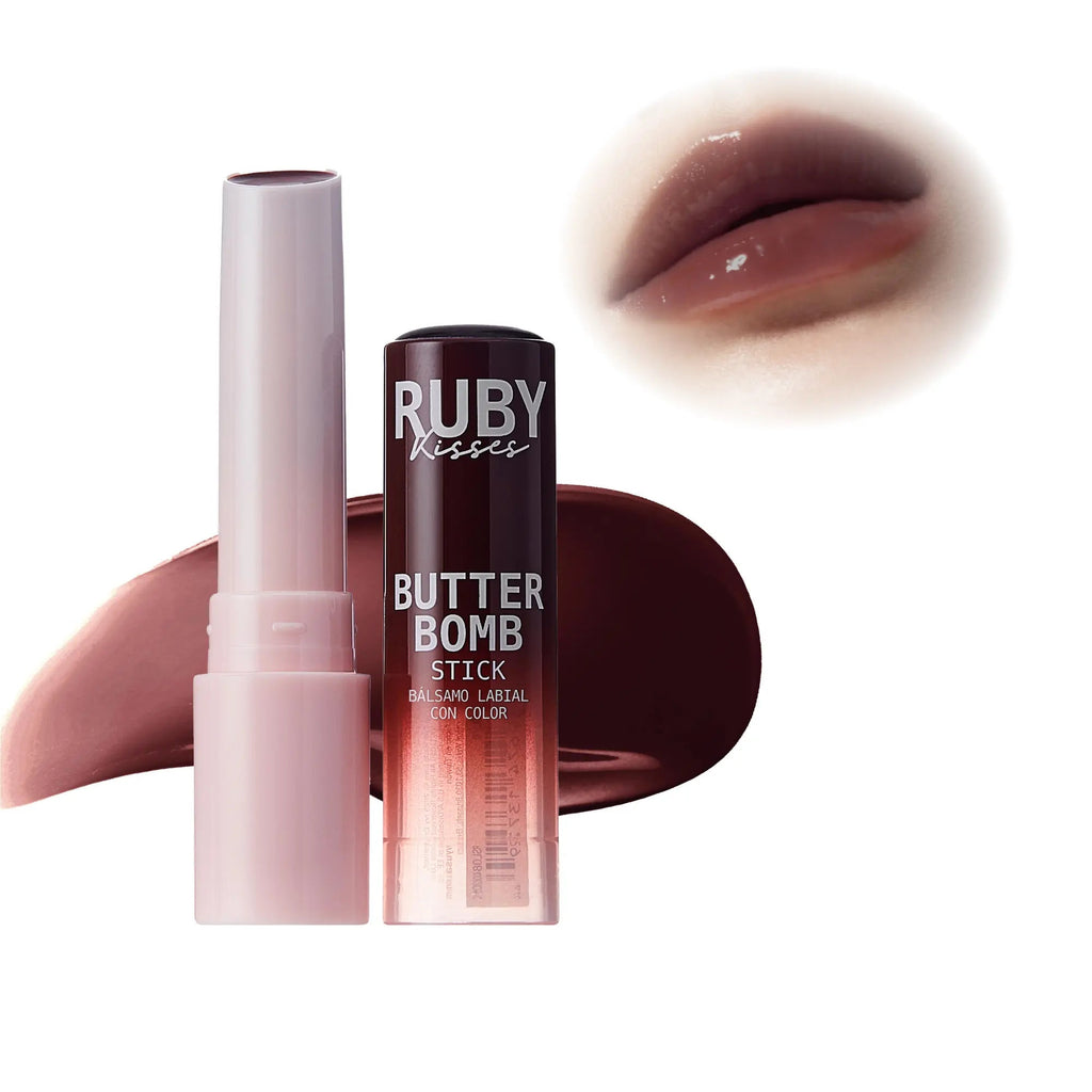Ruby Kisses Butter Bomb Lip Balm – High Shine Tinted Gloss & Hydrating Lipstick With Shea Butter - Lava Cake official pack