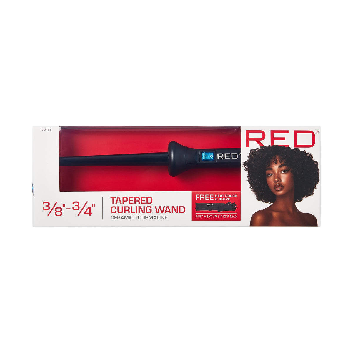 3/4" to 3/8" Tapered Curling Wand official pack