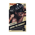 RED Adjustable Satin Tie Bonnet Sleep Cap for Braids, Locs & Natural Hair X-Large & Braid Sizes official pack