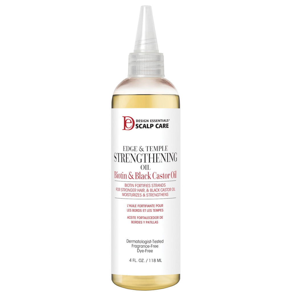 Design Essentials Scalp & Skin Care Edge & Temple Strengthening Oil 4.0 oz — official pack photo 40609 (SC-EDGETEMPLESTRENGHOIL-0523-FRONT.jpg) from designessentials.com