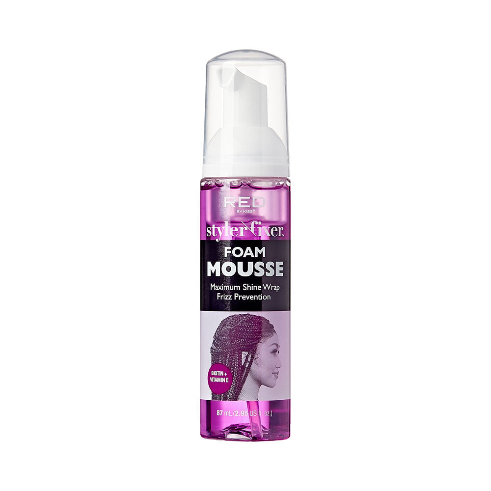 RED by KISS Styler Fixer Foam Mousse - Biotin &amp; Vitamin E / 2.5 fl oz. official pack
