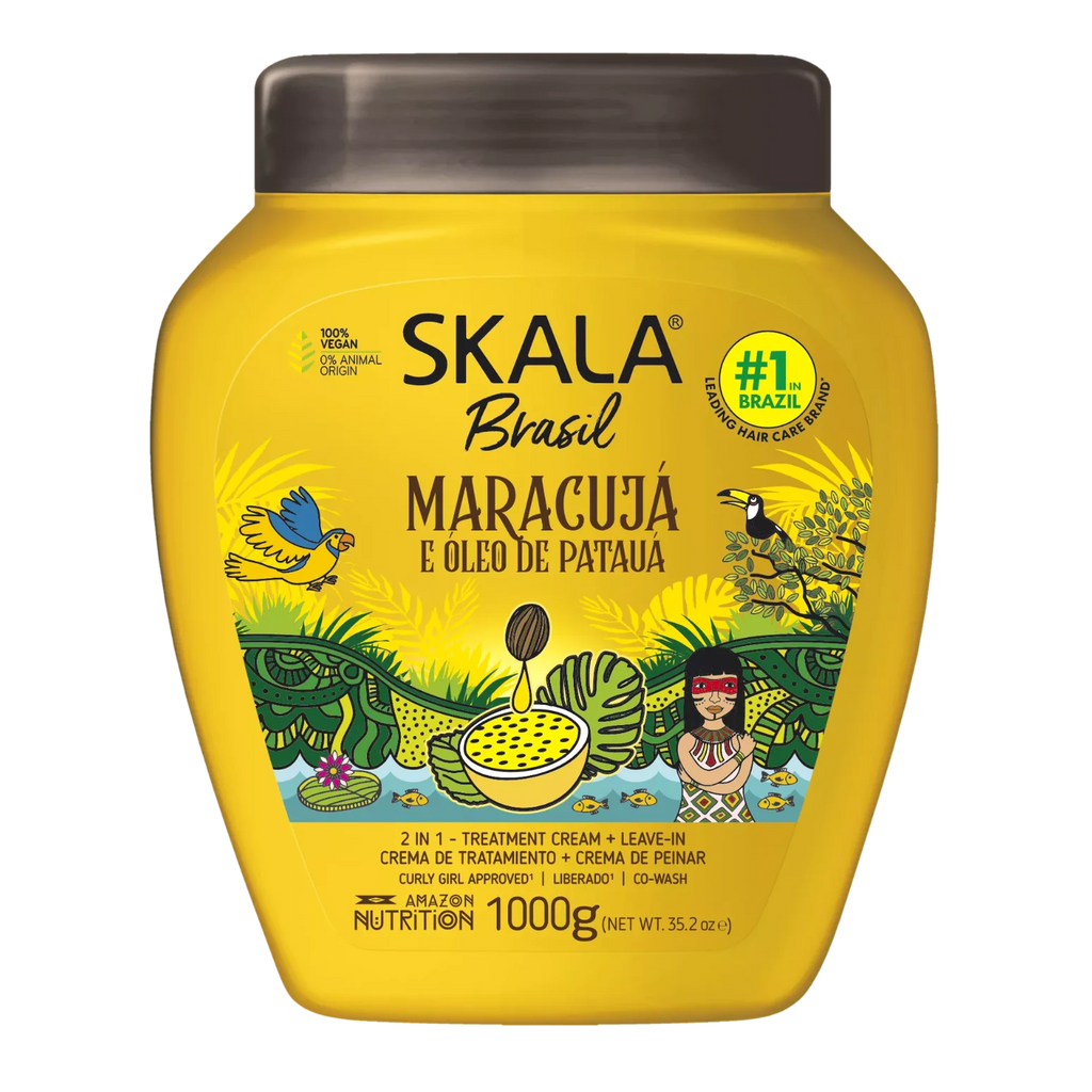 SKALA #MaisCachos 2-in-1 Curl Treatment Cream – Deep Hydration & Curl Definition (35.3oz) - Maracujá – Shine & Softness official pack