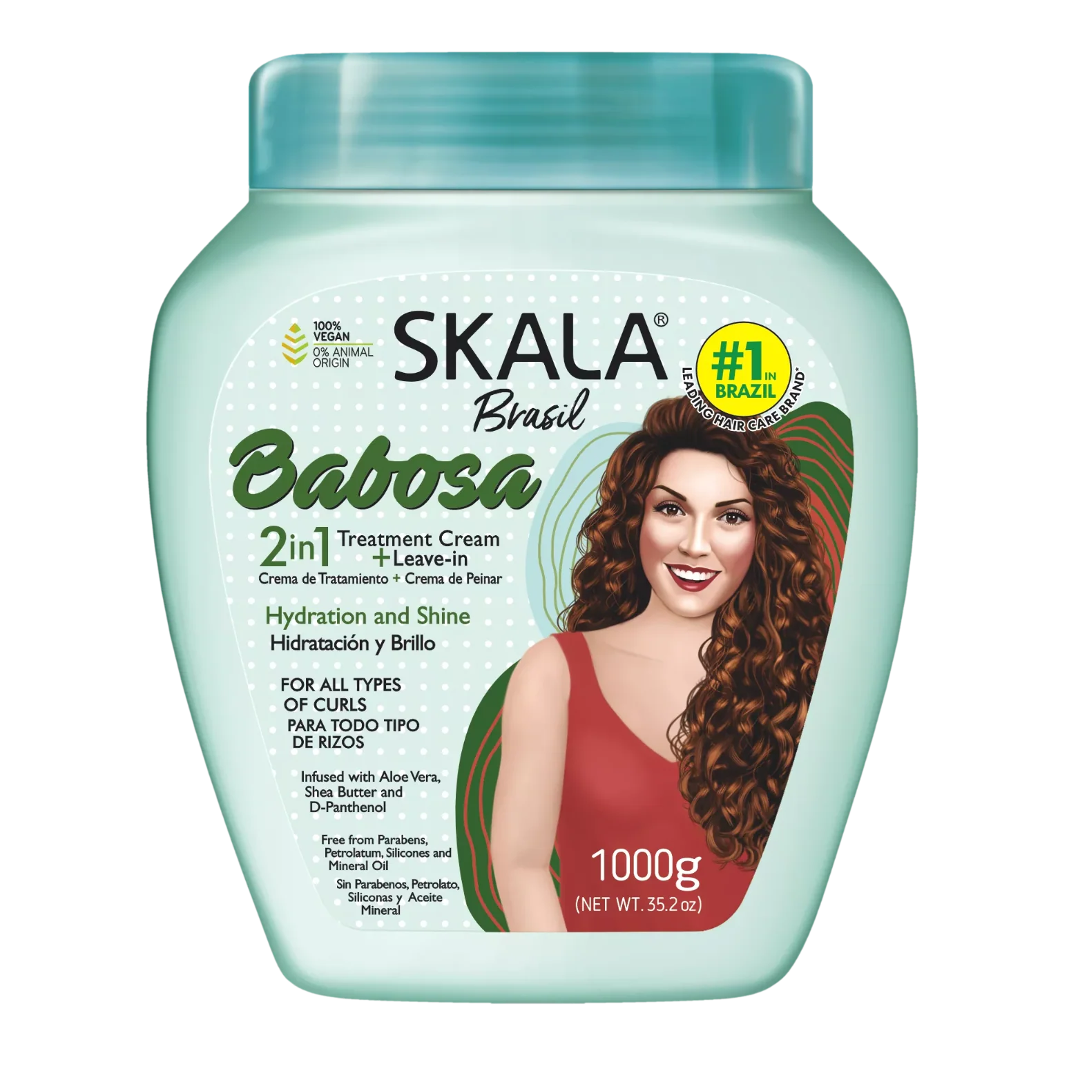 SKALA #MaisCachos 2-in-1 Curl Treatment Cream – Deep Hydration & Curl Definition (35.3oz) - Babosa – Moisture Repair official pack
