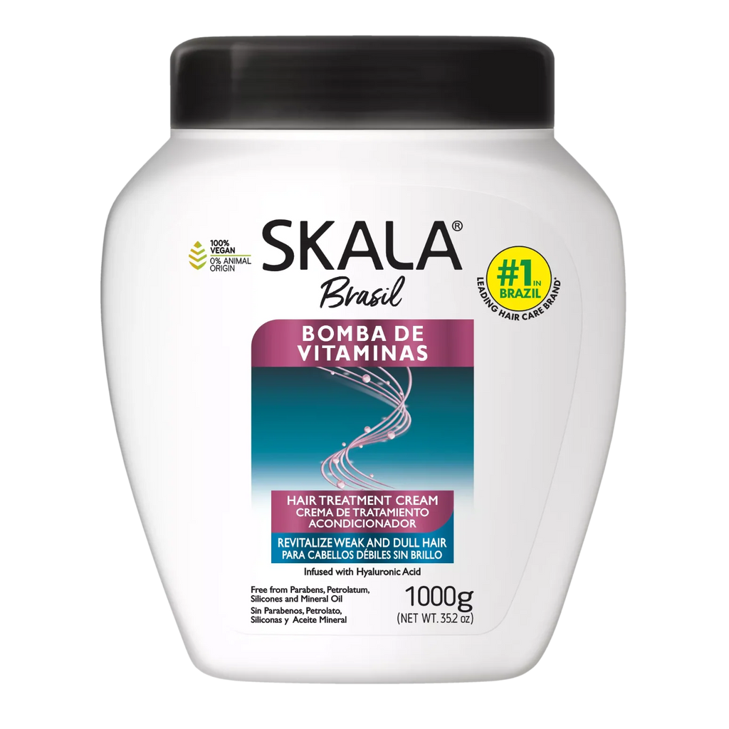 SKALA #MaisCachos 2-in-1 Curl Treatment Cream – Deep Hydration & Curl Definition (35.3oz) - Bomba de Vitaminas – Vitamin Boost official pack