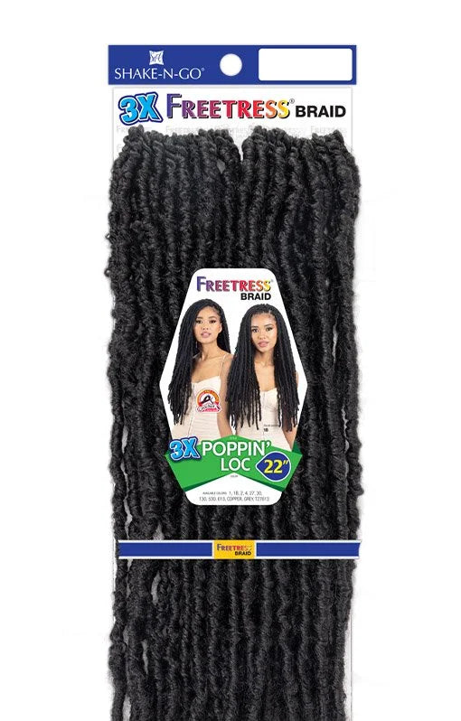 Freetress Shake-N-Go Poppin Locs 3x 22 (Color#30) — official pack photo (SKPPL22_PKG.jpg) from snghair.com