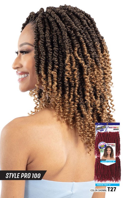 Shake-N-Go Crochet Braids Style Pro 100 Passion Twist 10" (Color: T30) — official pack photo (SKXPT10_01_PKG.jpg) from snghair.com