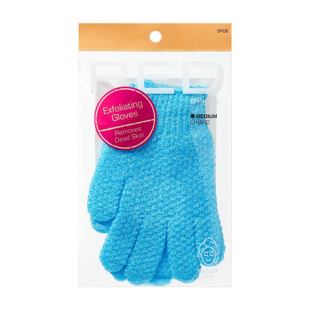 RED by KISS Body Exfoliating Bath And Shower Gloves - Medium official pack