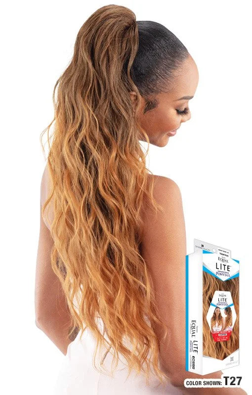 Shake-N-Go Drawstring Ponytail Lite Loose Wave 28" (Color: T27) — official pack photo (SPYLW28_01_PKG.jpg) from snghair.com