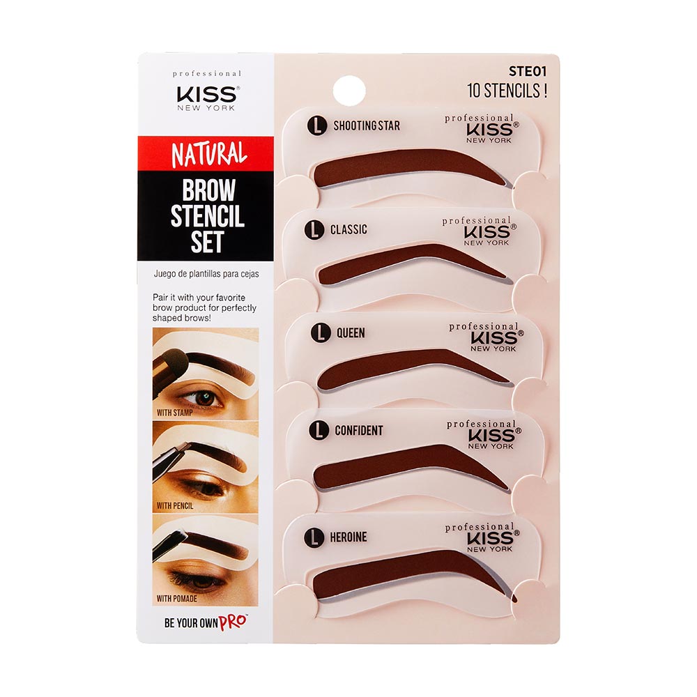 Kiss New York Natural Brow Stencil Set - Natural official pack