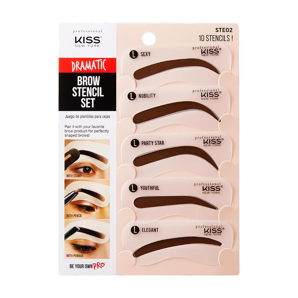 Kiss New York Natural Brow Stencil Set - Dramatic official pack