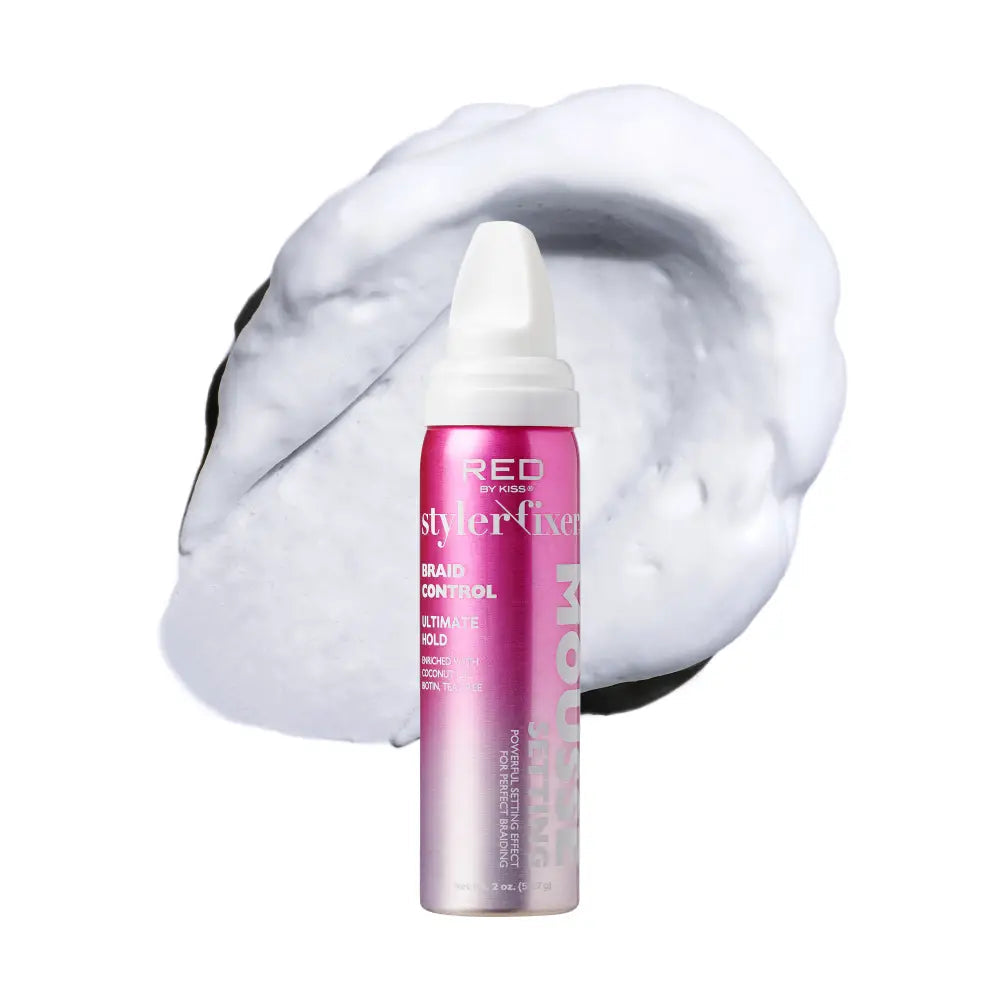 RED by KISS Frizz Control Setting Mousse For Braid And Curls - 2oz official pack