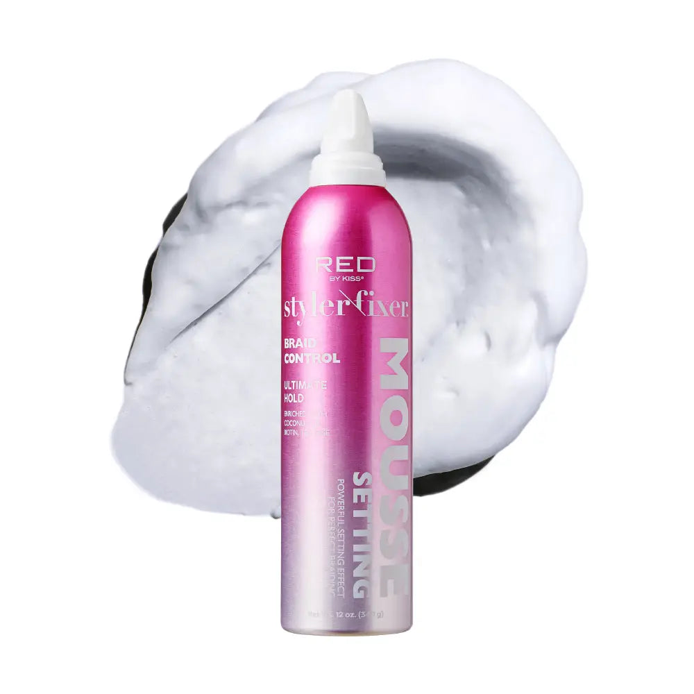 RED by KISS Frizz Control Setting Mousse For Braid And Curls - 12oz official pack