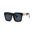 SUN15_main "Mad Shade Gold Chain Detail Oversized Classic Square Sunglasses #15, main product view."