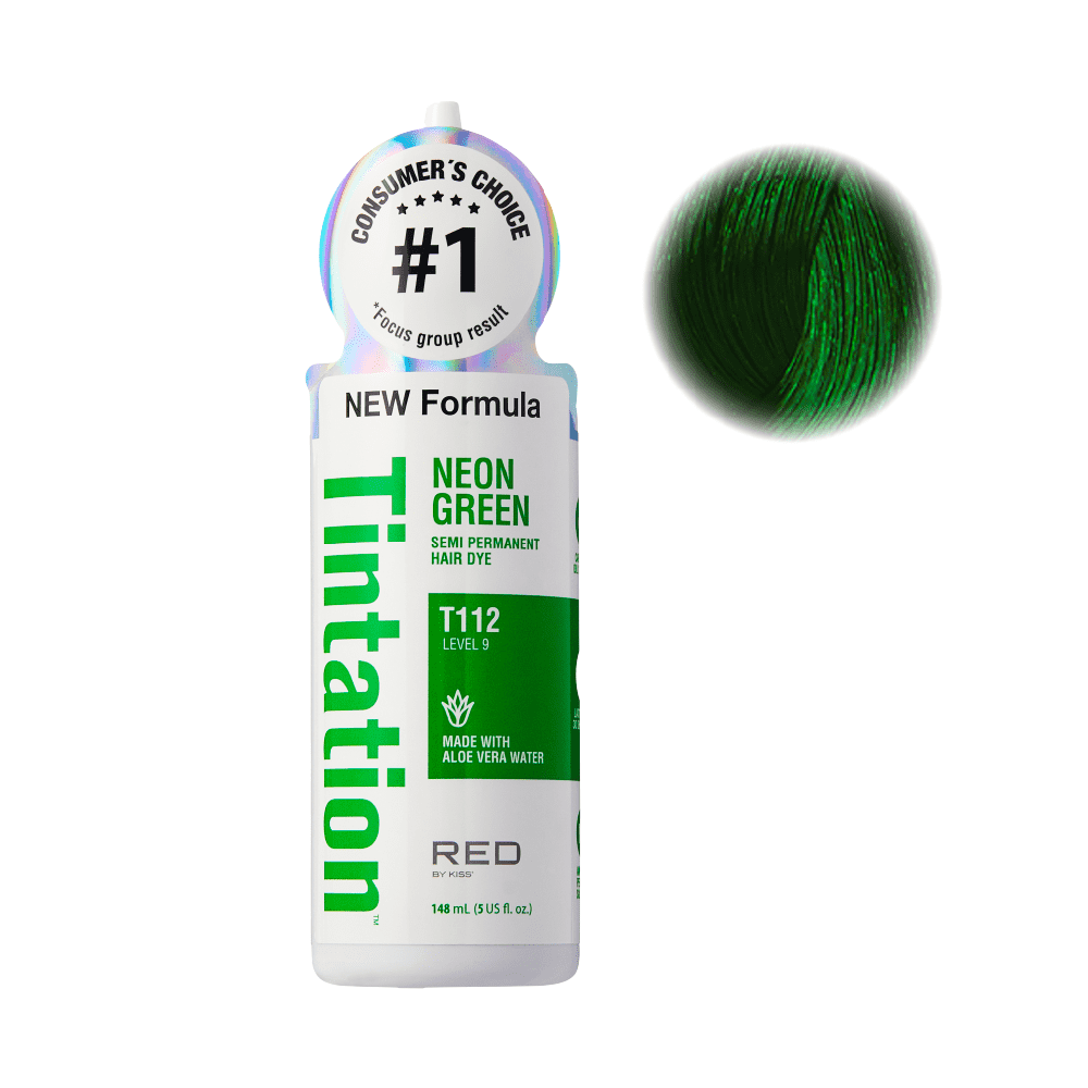 RED by KISS Tintation Semi-Permanent Hair Color - Neon Green official pack
