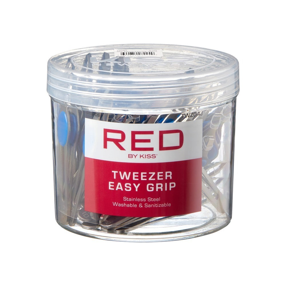 TWZ04J_main "RED by KISS Tweezer Easy Grip (48pcs), main product view."