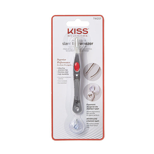 Kiss New York Slant Tip Tweezer with Suction Cup - KSNY Slant tip Tweezer with suction cup official pack