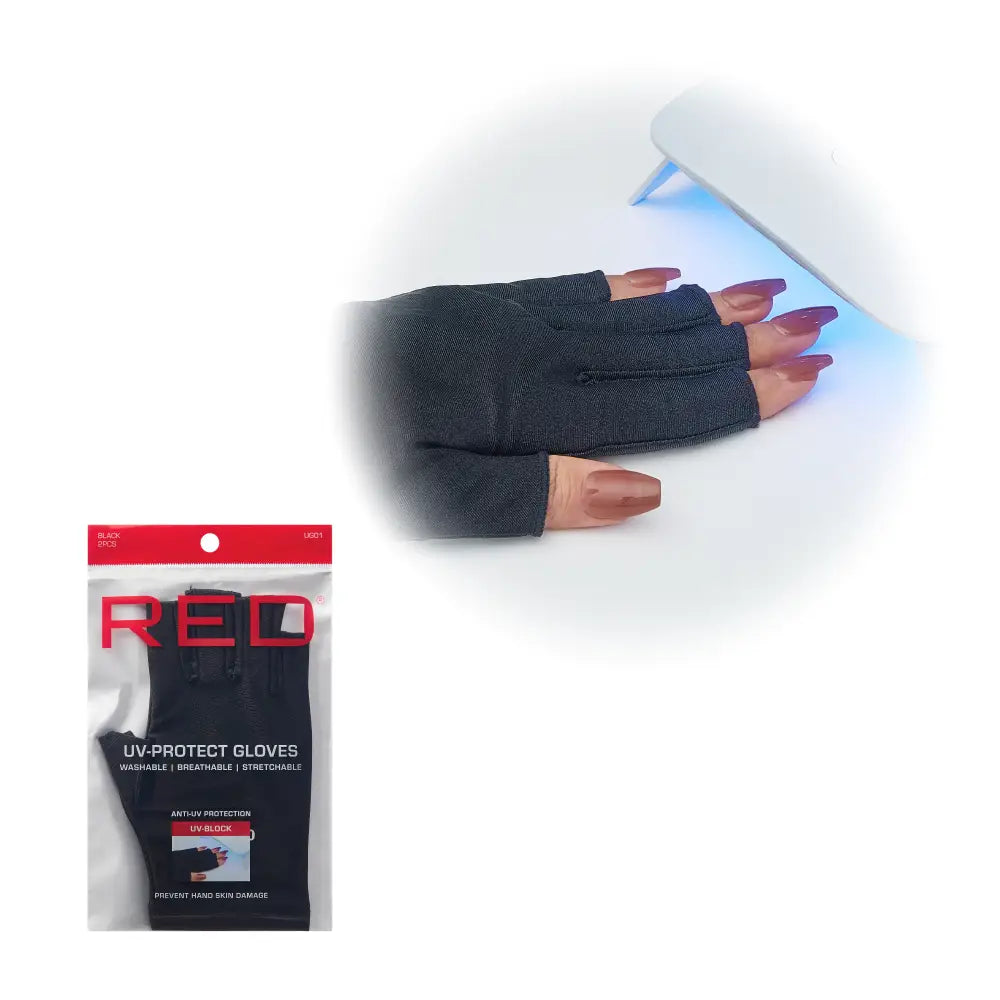 RED by KISS Sun Protection UV Gloves UPF 50+ Fingerless Gloves for Women & Men official pack