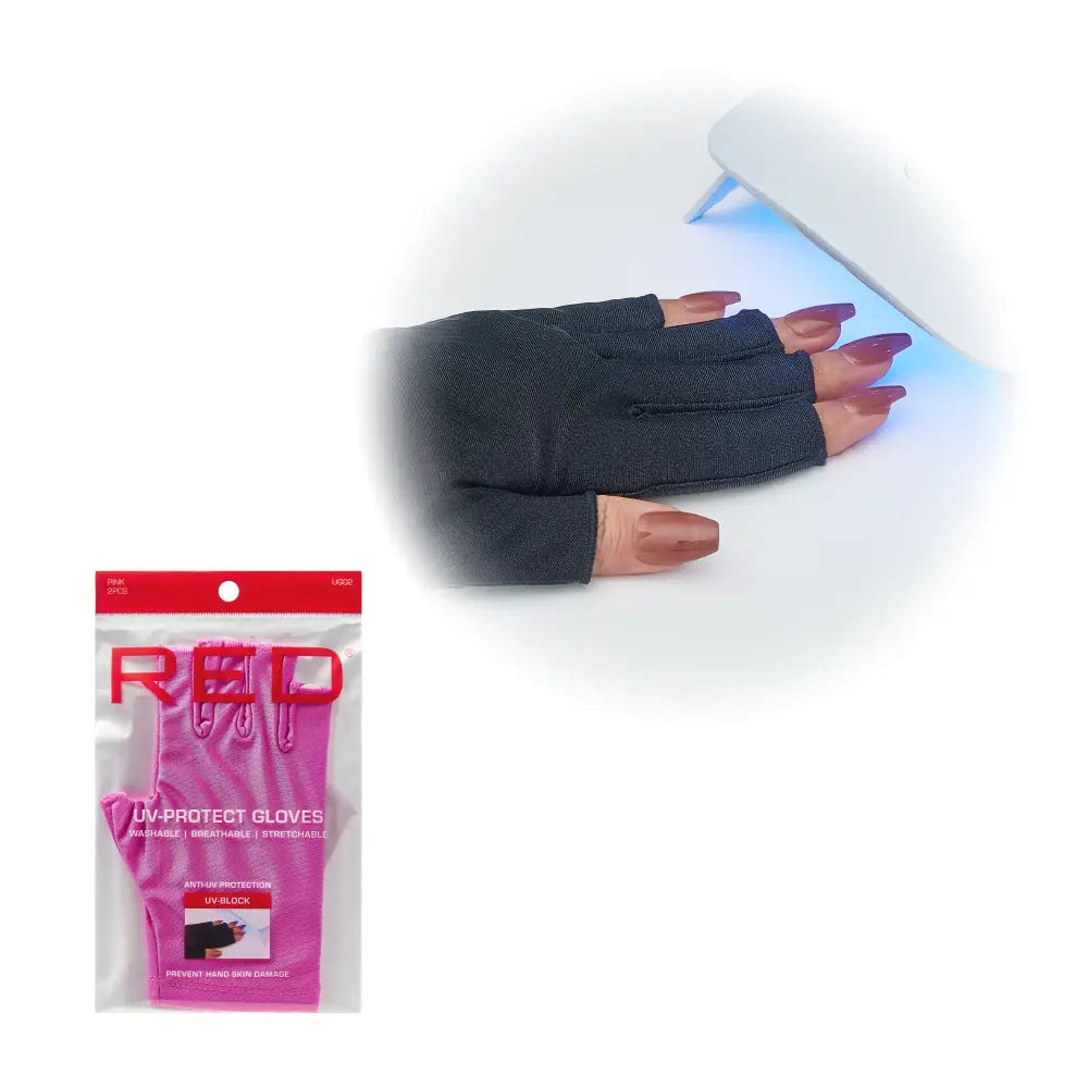 RED by KISS Sun Protection UV Gloves UPF 50+ Fingerless Gloves for Women & Men official pack