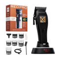 Red PRO X-King Vector Motor Cordless Clipper - Black official pack