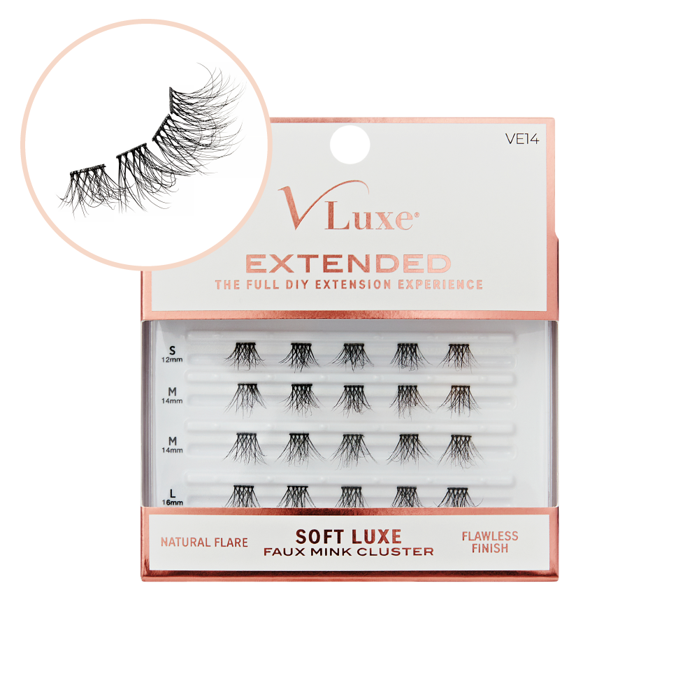 VLuxe By i•ENVY Soft Luxe Faux Mink Lash Cluster – Seamless DIY Extensions - Natural Flare official pack