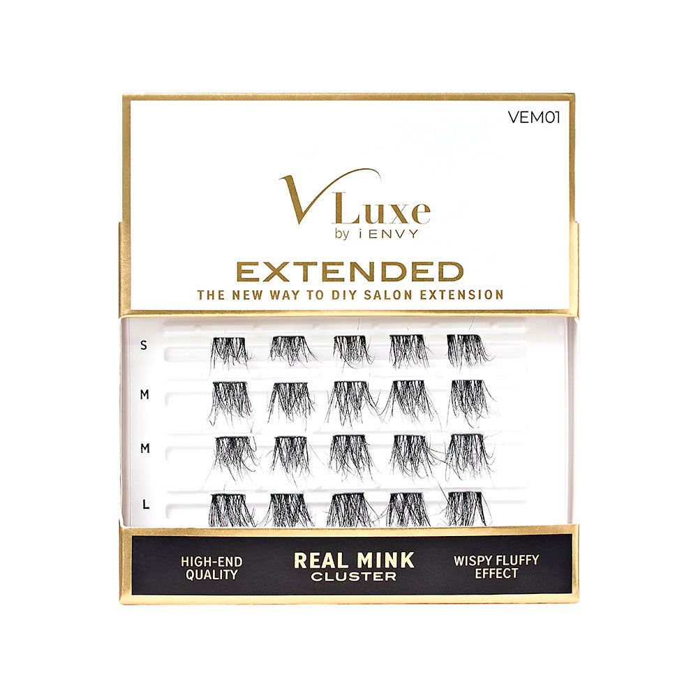 VLuxe By i•ENVY Extended Real Mink Cluster Lashes - #01 official pack